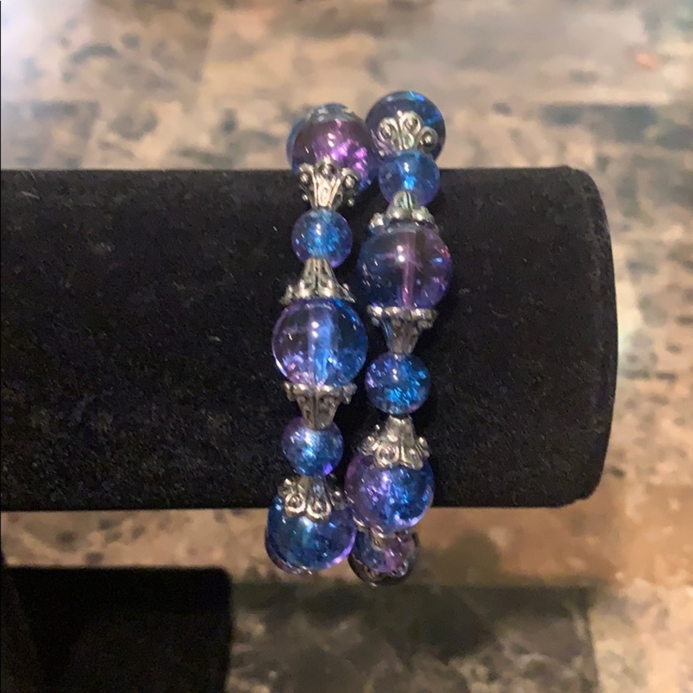 💐Blue/purple beaded bracelet💐